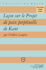 LECON SUR LE PROJET DE PAIX PERPETUELLE DE KANT