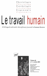 travail humain 2003, vol. 66 (4)