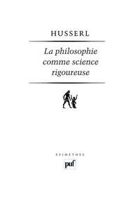 La philosophie comme science rigoureuse