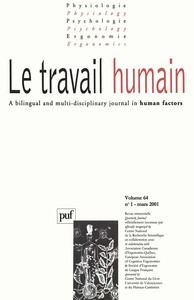 travail humain 2001, vol. 64 (1)