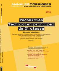 Technicien - technicien principal 2eme classe 2016 concours specialites i