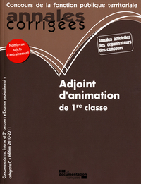 Annales corrigées n °2 adjoint d'animation de 1re classe