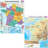 Cartographie Cycles 2 et 3, Carte France Relief et France Nouvelles Régions