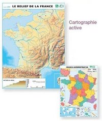 CARTE MUETTE FRANCE RELIEF/REG