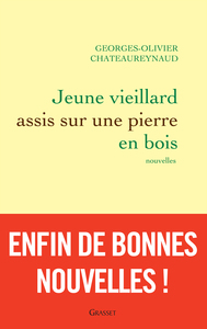 Jeune vieillard assis sur une pierre en bois