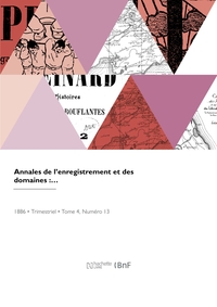 Annales de l'enregistrement et des domaines