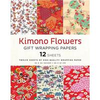 KIMONO FLOWERS GIFT WRAPPING PAPERS - 12 SHEETS /ANGLAIS