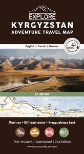 Kyrgyzstan Adventure Travel Map   1:1,300,000 Scale   80 Must-See Highlights & Kyrgyz Phrasebook