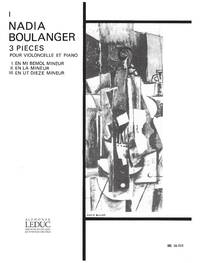 NADIA BOULANGER: 3 PIECES NO. 1 IN E FLAT MINOR (CELLO & PIANO) LIVRE SUR LA MUSIQUE