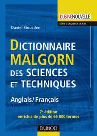 Dictionnaire Malgorn des sciences et techniques - 7ème édition - Anglais/Français