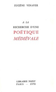 A LA RECHERCHE D'UNE POETIQUE MEDIEVALE