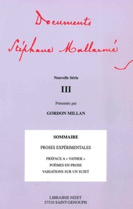 DOCUMENTS STEPHANE MALLARME - NOUVELLE SERIE III