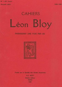 CAHIERS LEON BLOY, NOUVELLE SERIE N 1, 1989-1990