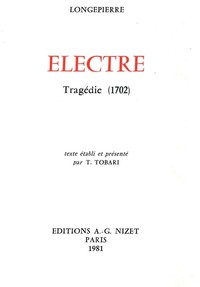 ELECTRE - TRAGEDIE (1702)