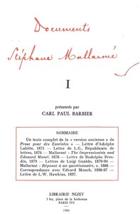 DOCUMENTS STEPHANE MALLARME I