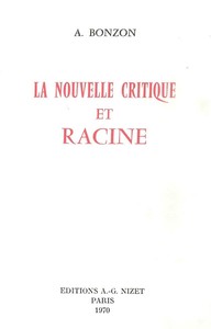 LA NOUVELLE CRITIQUE DE RACINE