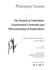 PHILOSOPHIA SCIENTIAE T. 19 / 3 2015 - LES LIMITES DU NATURALISME:ENTRE CONTRAI
