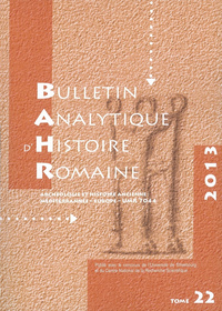 BULLETIN ANALYTIQUE D'HISTOIRE ROMAINE N  23/2014