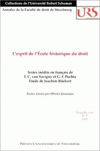 L'esprit de l'école historique du droit : textes inédits en français de f. c.