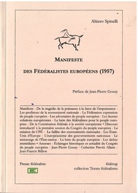 MANIFESTE DES FEDERALISTES EUROPEENS, 1957