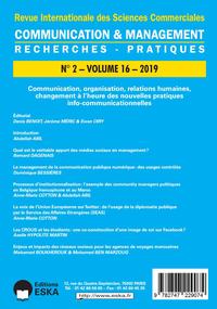 COMMUNICATION, ORGANISATION, RELATIONS HUMAINES, CHANGEMENT...CM 2-2019