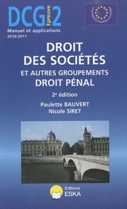 DCG 2 DROIT DES SOCIETE-2ED 2010/2011-MANUEL ET APPLICATIONS