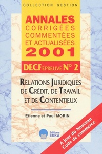 DECF N 2-RELATIONS JURIDIQUES DE CREDIT DE TRAVAIL...-ACCA 2001-