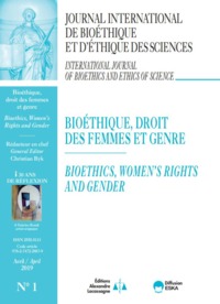 BIOETHIQUE, DROIT DES FEMMES ET GENRE-JIB VOL 30 N°1-2019-30 ANS DE REFLEXION