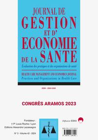 JOURNAL DE GESTION ET D'ECONOMIE DE LA SANTE N 3 VOLUME 42 - CONGRES ARAMOS 2023