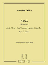 SIETE CANCIONES POPULARES ESPANOLAS N 5: NANA  CHANT