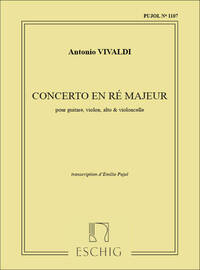CONCERTO EN RE (PUJOL 1107) GUITARE-VL-VLA-VLC -ENSEMBLE DE PARTITIONS