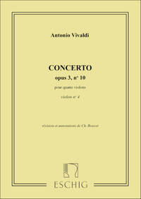 CONCERTO OP 3 N 10 4 VL VIOLON 4 MUSIQUE D'ENSEMBLE