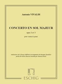 CONCERTO EN SOL MAJEUR OPUS 3, N 3 VIOLON