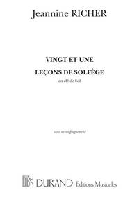 21 LECONS SOLFEGE SANS ACCOMPAGNEMENT FORMATION MUSICALE