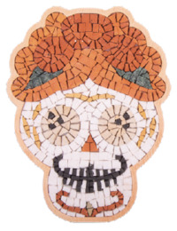 Kit Mosaîque complet 100 naturelles  Visage squellette avec cheveu orange Cadre spécial   MOSAIC BOX SPECIAL