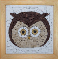 Kit Mosaîque complet 100 naturelles  Visage Hibou  GEANT 17X17 MOSAIC BOX