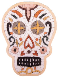 Kit Mosaîque complet 100 naturelles  Visage squellette yeux jaune Cadre spécial   MOSAIC BOX SPECIAL