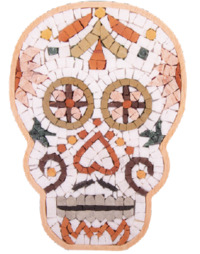 Kit Mosaîque complet 100 naturelles  Visage squellette yeux roses Cadre spécial   MOSAIC BOX SPECIAL