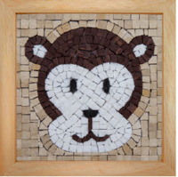 Kit Mosaîque complet 100 naturelles  Visage Singe  GEANT 17X17 MOSAIC BOX