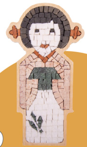 Kit Mosaîque complet 100 naturelles  Poupée Japonaise tenue rose Cadre Spécial   MOSAIC BOX SPECIAL