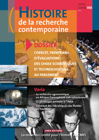 Histoire de la recherche contemporaine - 2019 Tome VIII N1