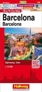 BARCELONA - BARCELONE 3 IN 1 CITY MAP