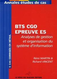 BTS CGO EPREUVE E5. BTS COMPTABILITE ET GESTION DES ORGANISATIONS