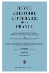 Revue d'Histoire littéraire de la France