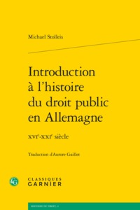 Introduction à l'histoire du droit public en Allemagne