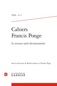 Cahiers Francis Ponge