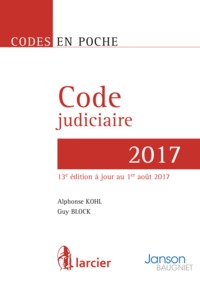 Code en poche - Code judiciaire 2017