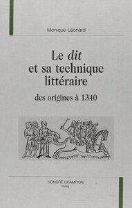 Le dit et sa technique littéraire - des origines à 1340