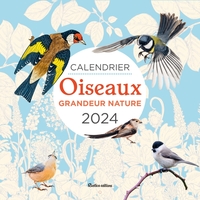 Calendrier mural Oiseaux grandeur nature 2024