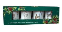 COFFRET KIT DE 4 BOUGIES PARFUMEES EN VERRE DE L'AVENT